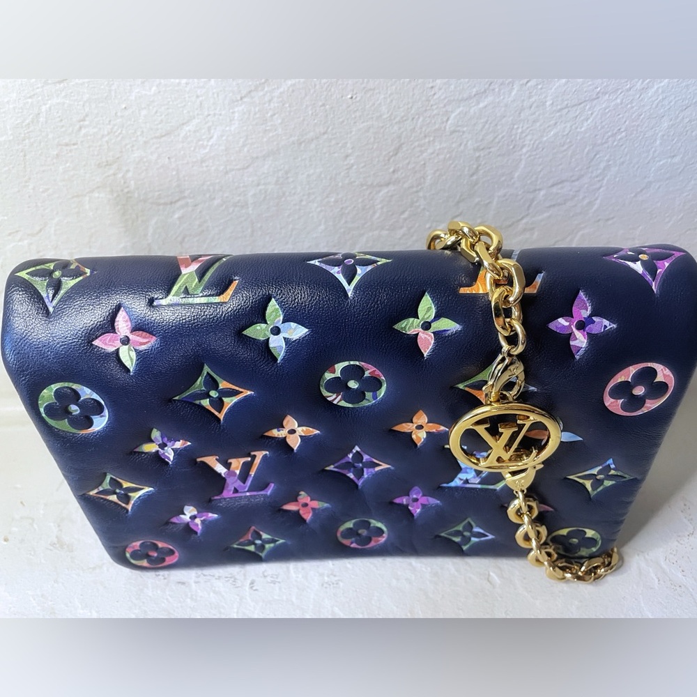 Louis Vuitton Multicolor Lambskin Embossed Monogram LV Garden l Coussin Navy - Picture 17 of 17